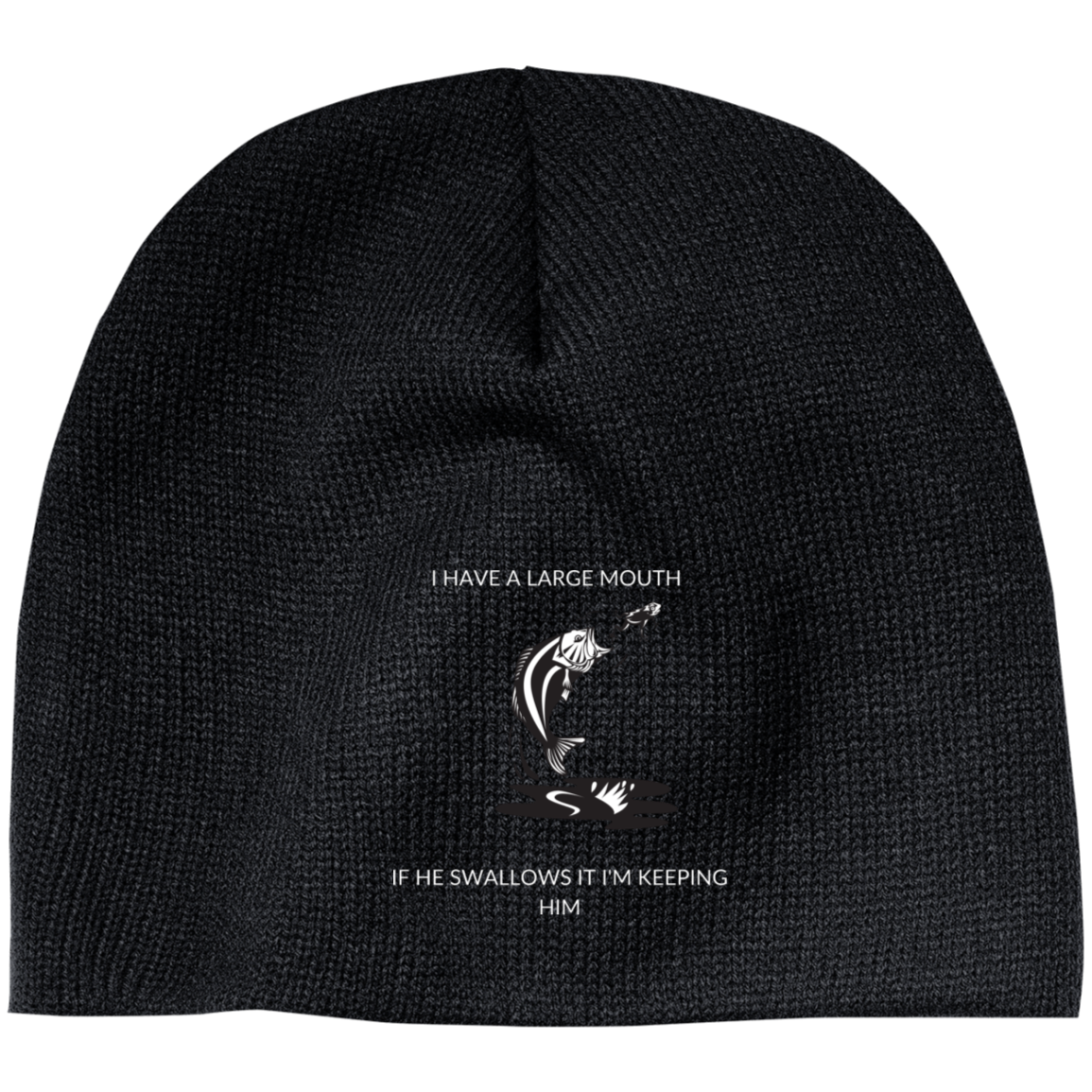 I HAVE A LARGE MOUTH (1) CP91 Embroidered 100% Acrylic Beanie