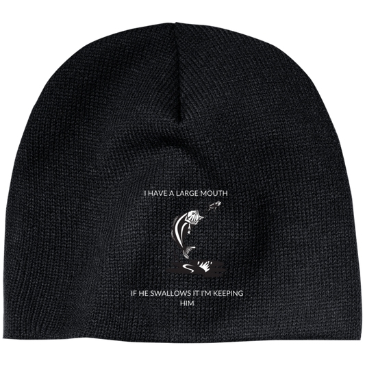 I HAVE A LARGE MOUTH (1) CP91 Embroidered 100% Acrylic Beanie