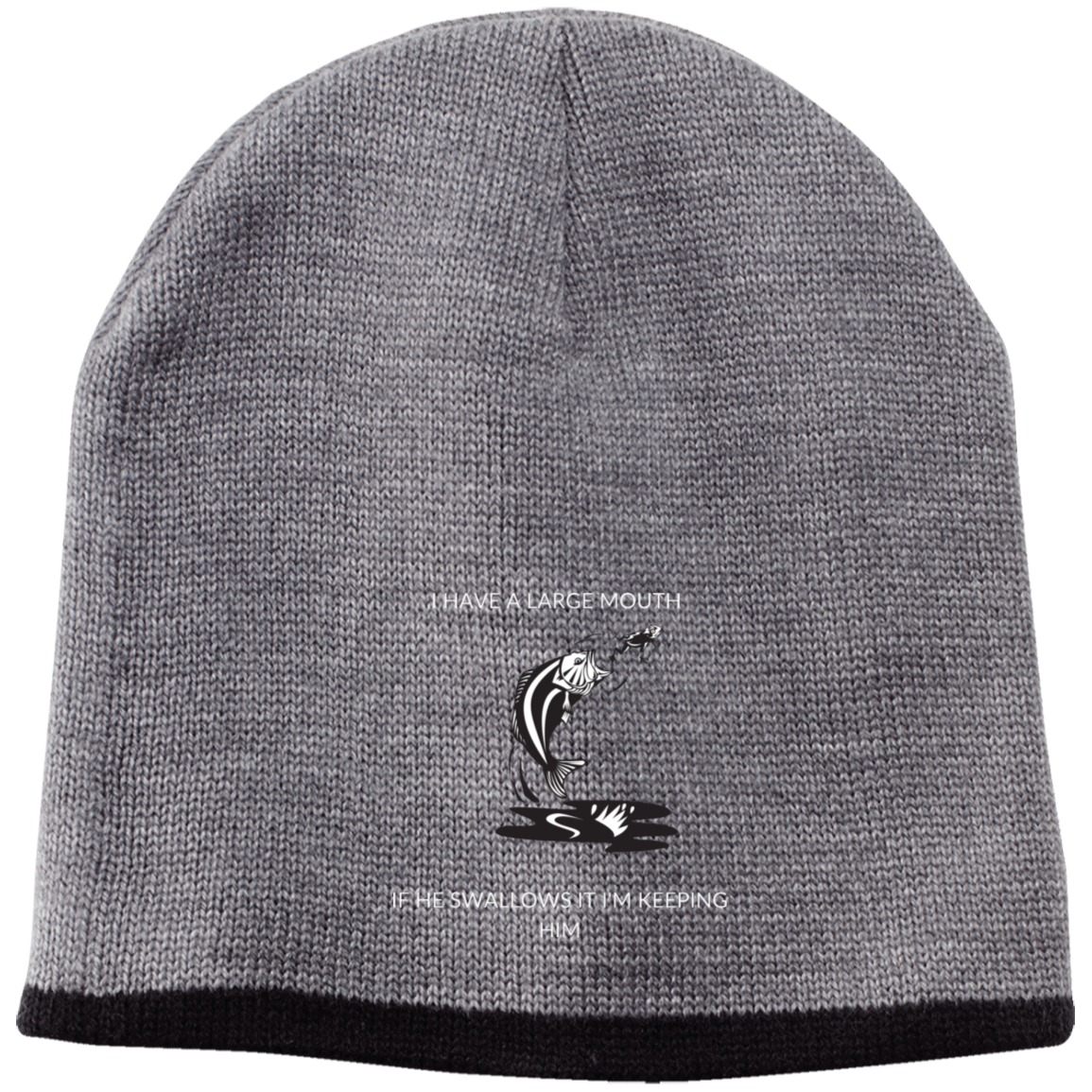I HAVE A LARGE MOUTH (1) CP91 Embroidered 100% Acrylic Beanie