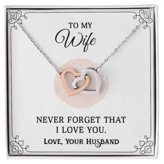 Interlocking Hearts Necklace To My Wife