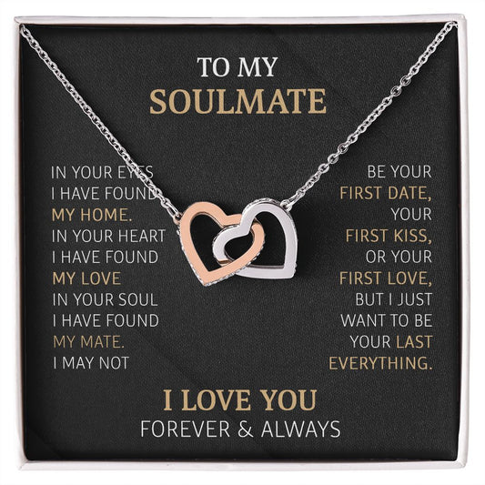 Interlocking Hearts To My Soulmate
