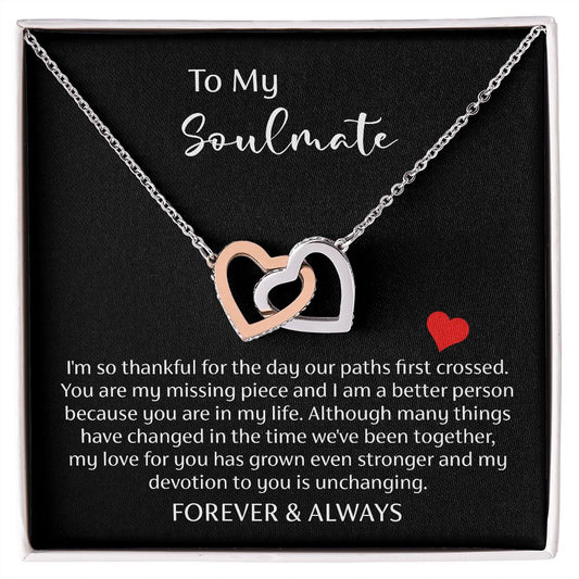 Interlocking Hearts To My Soulmate