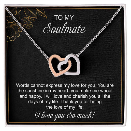 Interlocking Hearts To My Soulmate