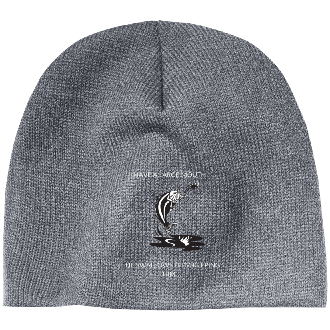 I HAVE A LARGE MOUTH (1) CP91 Embroidered 100% Acrylic Beanie