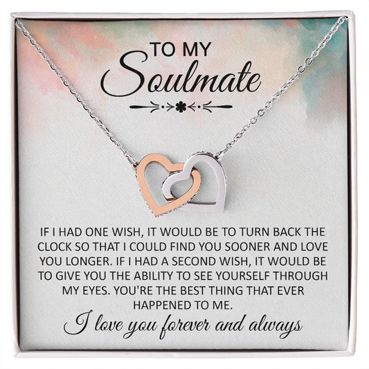 Interlocking Hearts To My Soulmate