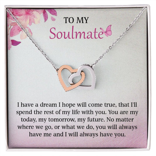 Interlocking Hearts To My Soulmate